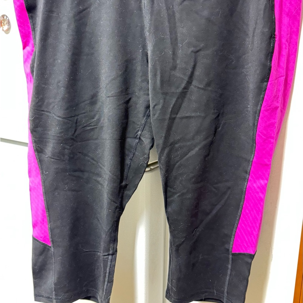 TekGear athletic black & pink capri leggings pants women’s plus size 3x #legging